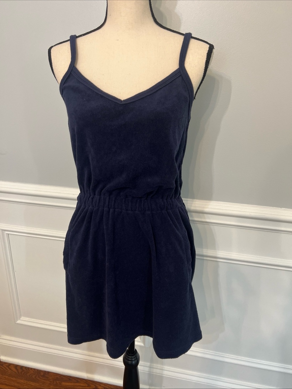 Offline by Aerie Terry Cloth Mini Dress Cotton Pockets Beach Spaghetti Straps M